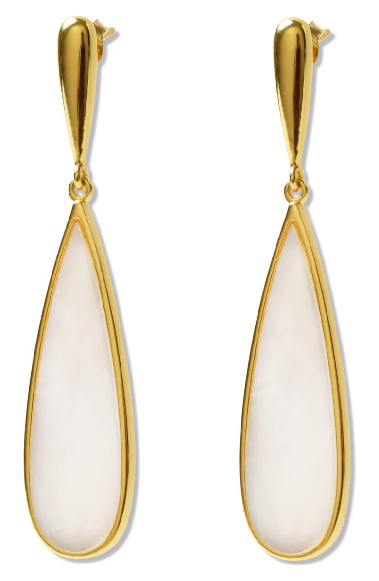 Argento Vivo Sterling Silver Mother-of-Pearl Teardrop Earrings, Main, color, 