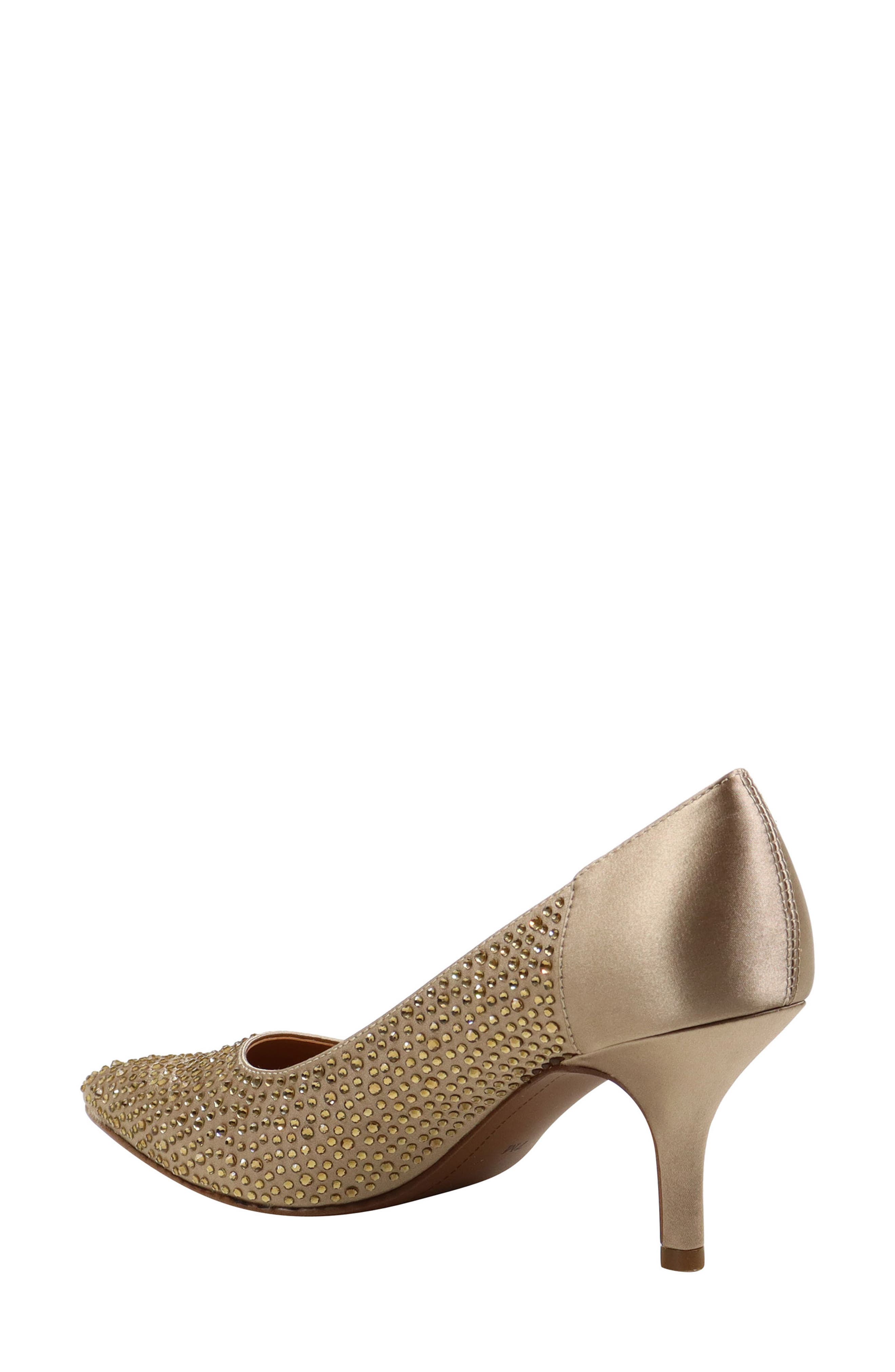 Rishna Crystal Embellished Pointed Toe Pump, Alternate, color, BEIGE