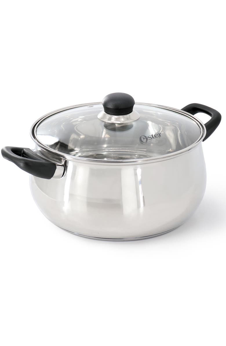 OSTER Rametto 5 Piece Belly Shaped Stainless Steel Cookware Set, Alternate, color, Silver