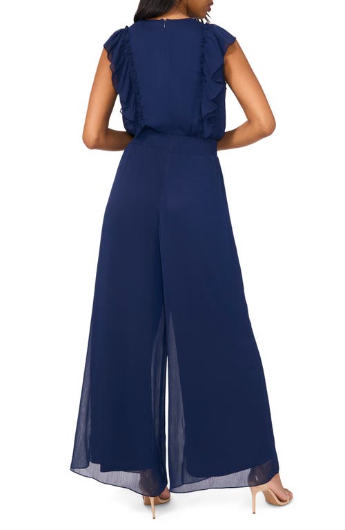 Halogen ® Ruffle Surplice Wide Leg Jumpsuit In Classic Navy