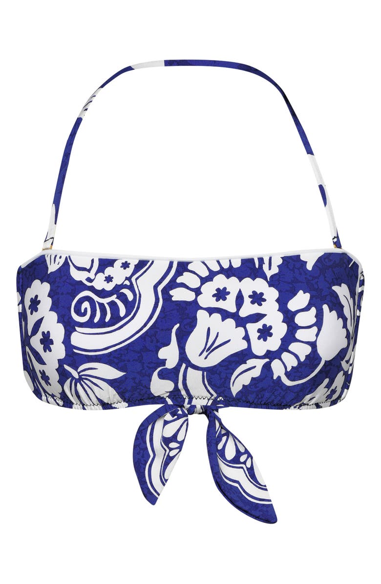 Sunshine 79 Floral Bandeau Bikini Top, Alternate, color, Ultramarine