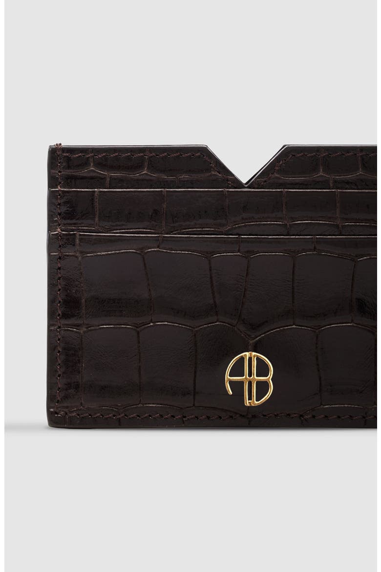 Calli Embossed Card Holder, Alternate, color, Dark Brown