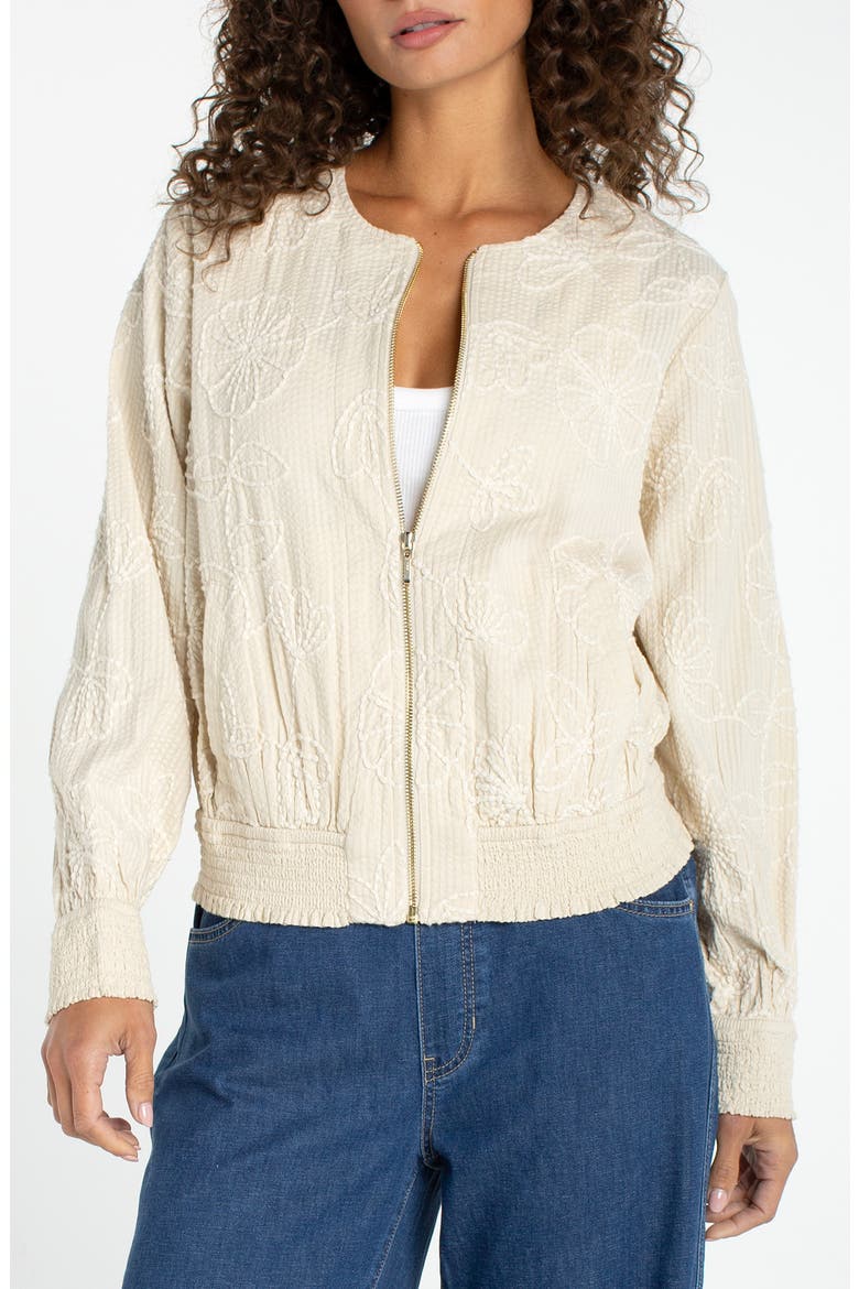 Floral Embroidered Jacket, Main, color, PALE SAND