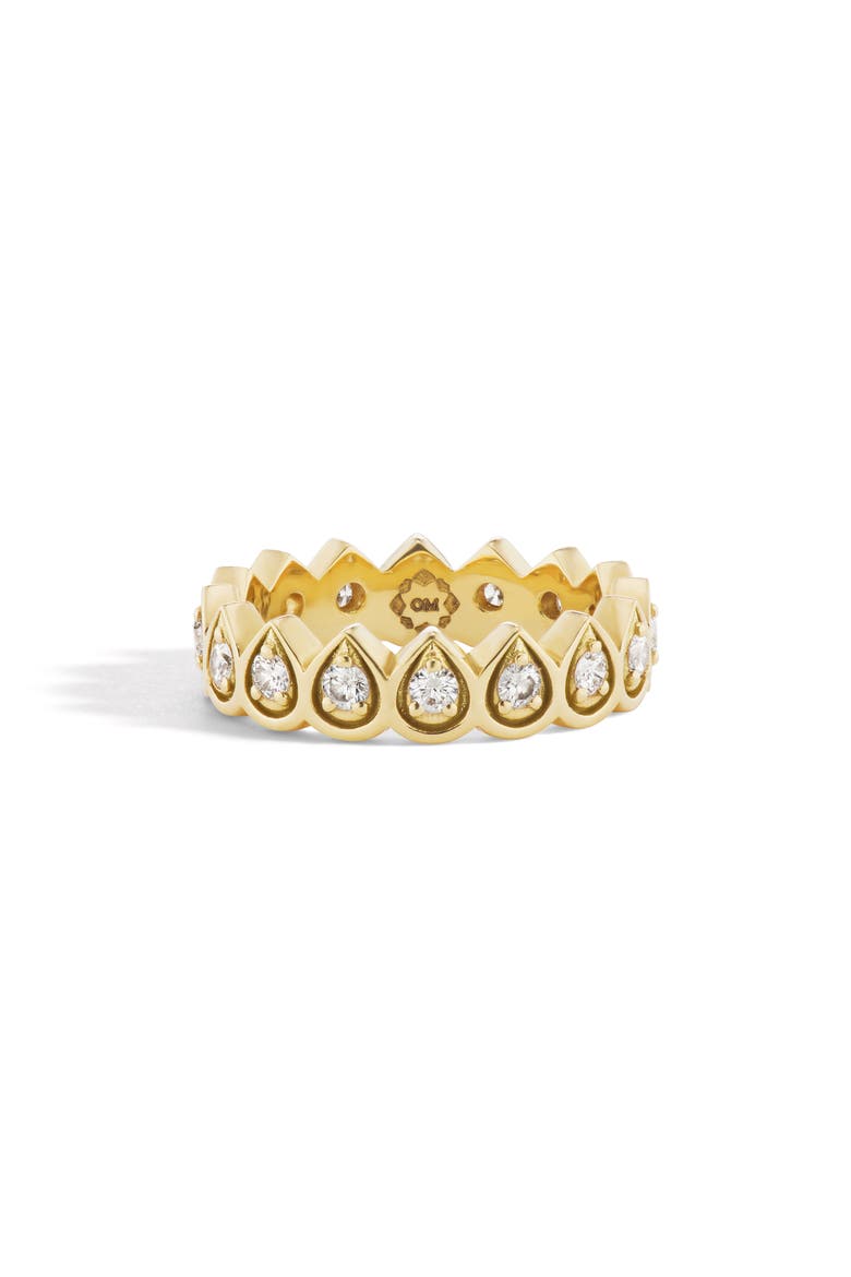 Mandala Diamond Petal Band Ring, Main, color, GOLD