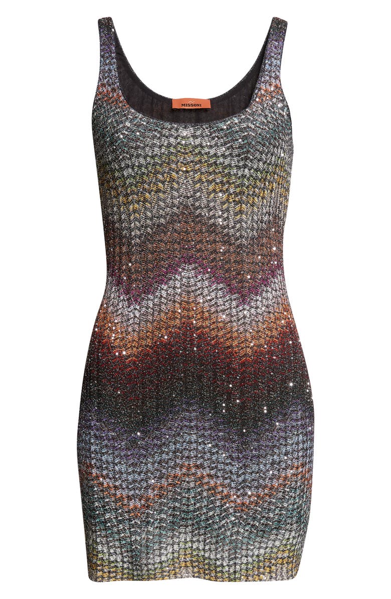 Missoni Zigzag Metallic Sequin Caperdoni Knit Minidress, Alternate, color, Multi Dark