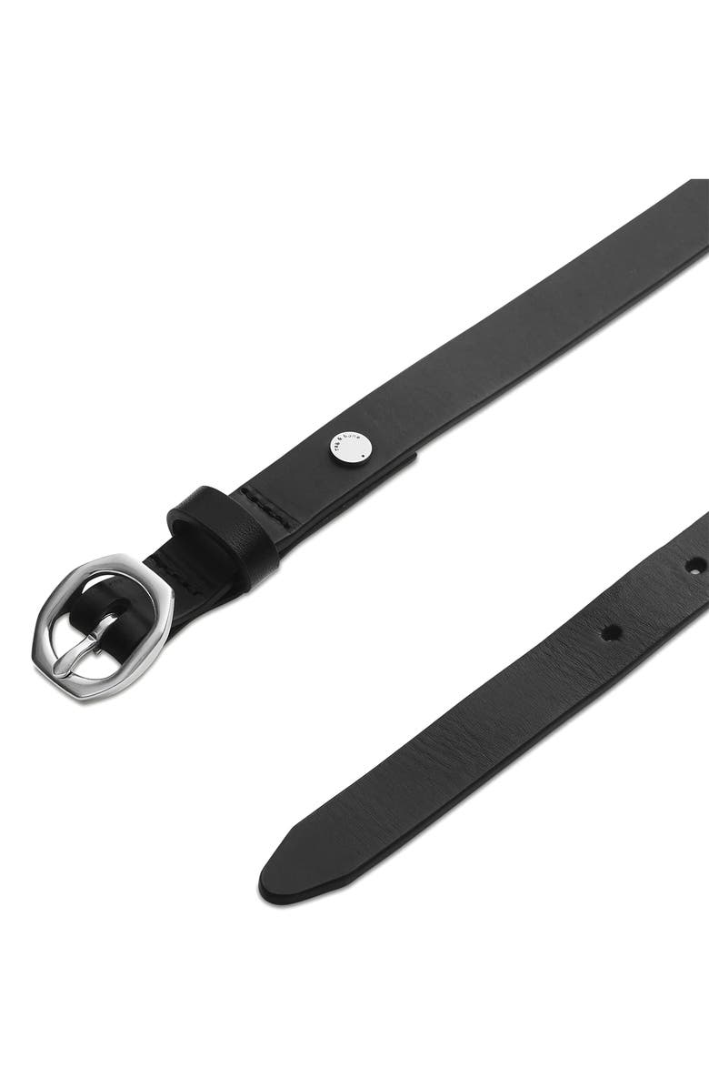 rag & bone Baby Audrey Leather Skinny Belt, Alternate, color, Black