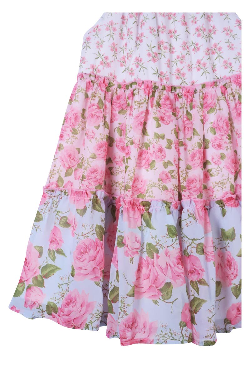 Kids' Halter Neck Tiered Floral Print Dress, Alternate, color, PINK MULTI