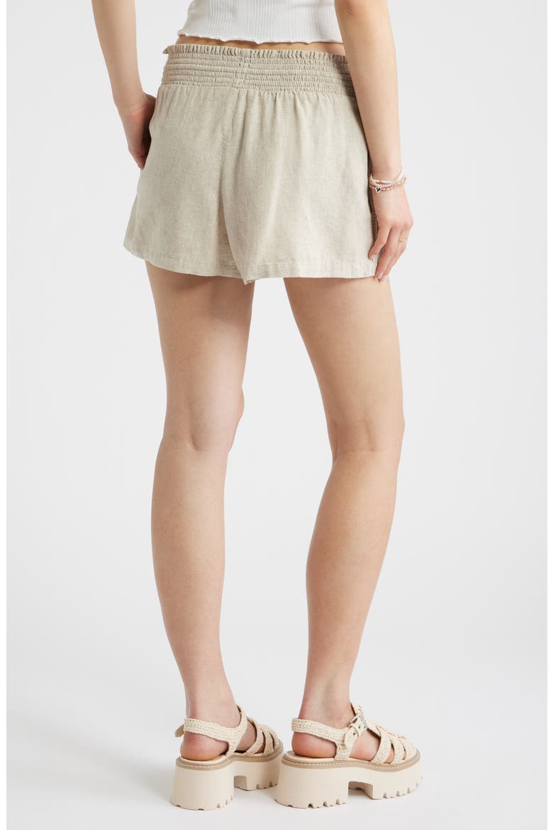 Linen Blend Shorts, Alternate, color, NATURAL