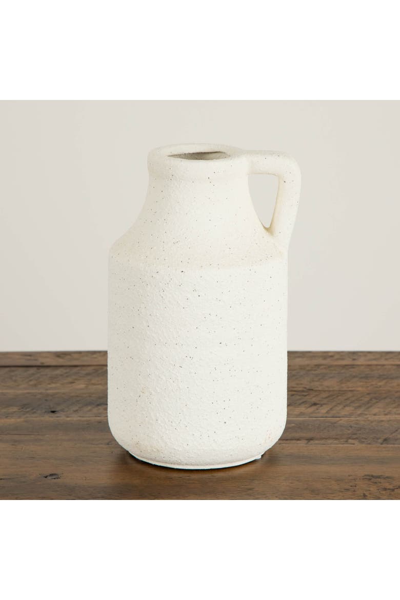 7-in Textured Handmade Vase, Alternate, color, White