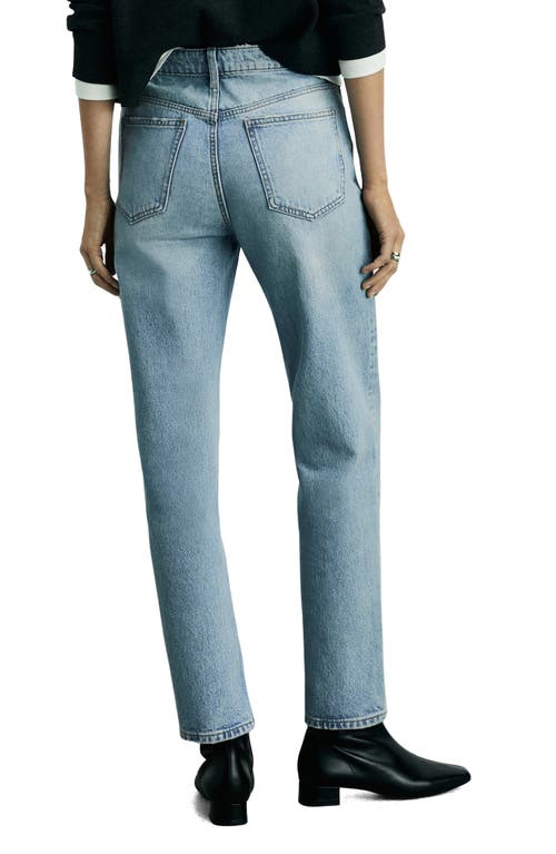 Mango Mom2000 High Waist Straight Leg Jeans In Medium Blue