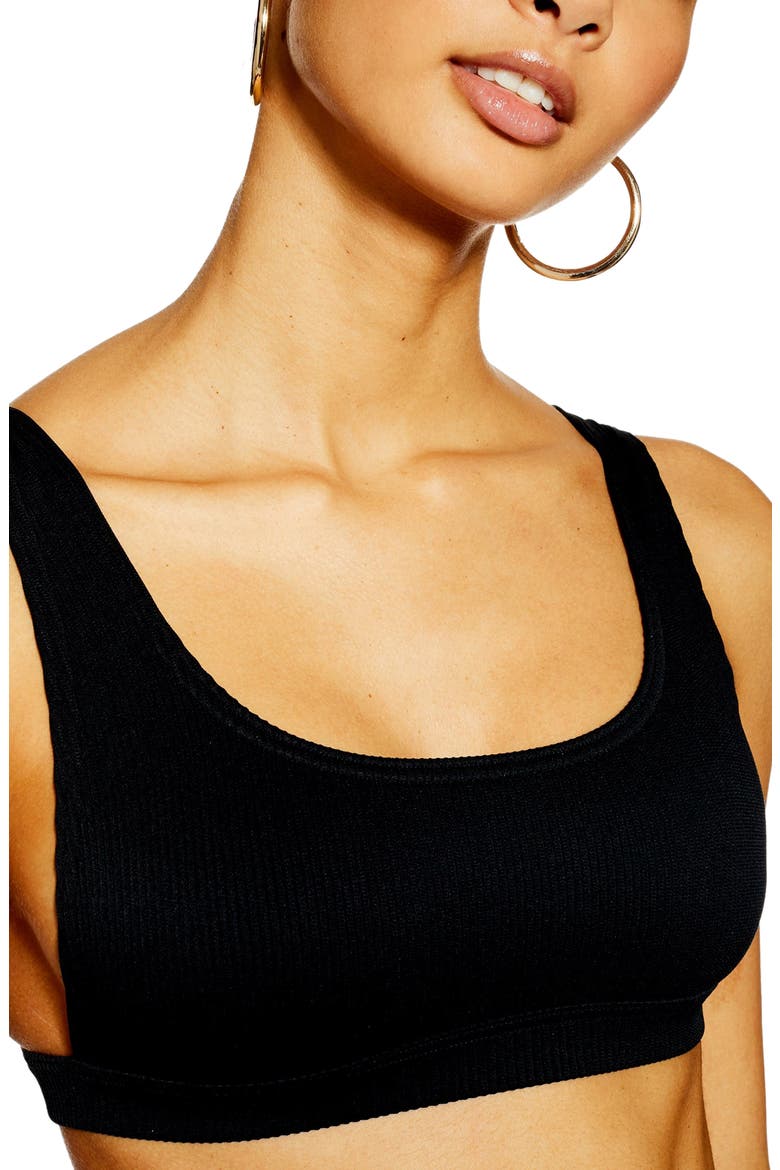 Crinkle Bikini Top, Main, color, BLACK