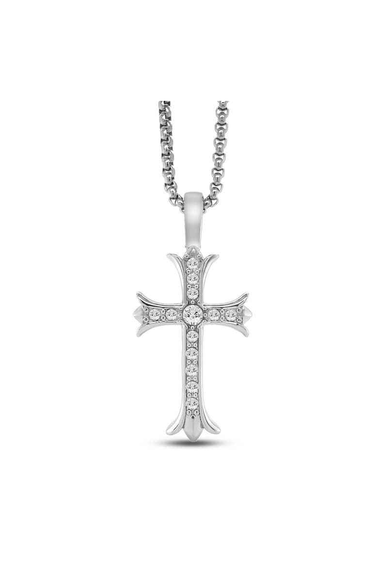 Anna Zuckerman Kristian Cross Necklace, Main, color, White Diamond Crystalline