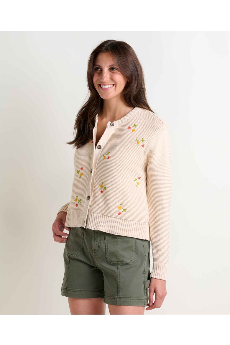 Bianca Crew Cardigan Embroidered, Main, color, Natural Embroidery