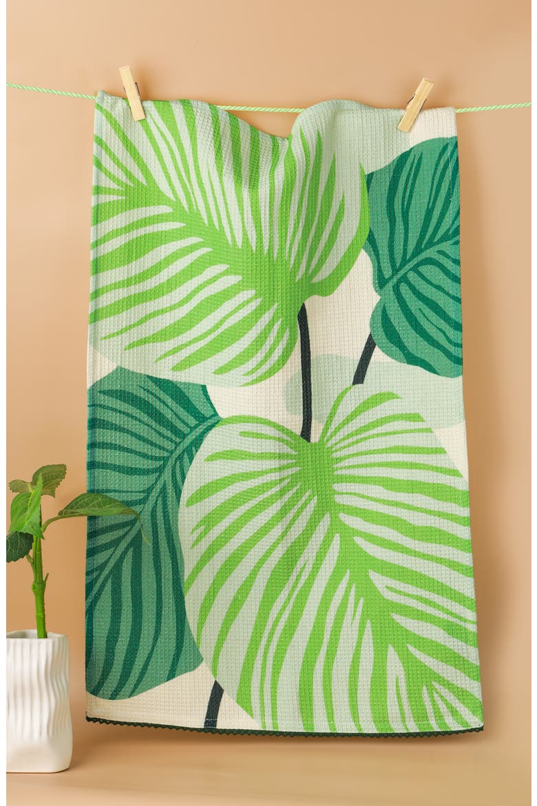 Nature Is Free Therapy Set of 3 Kitchen Towels, Alternate, color, EMERALD GREEN/ SAGE