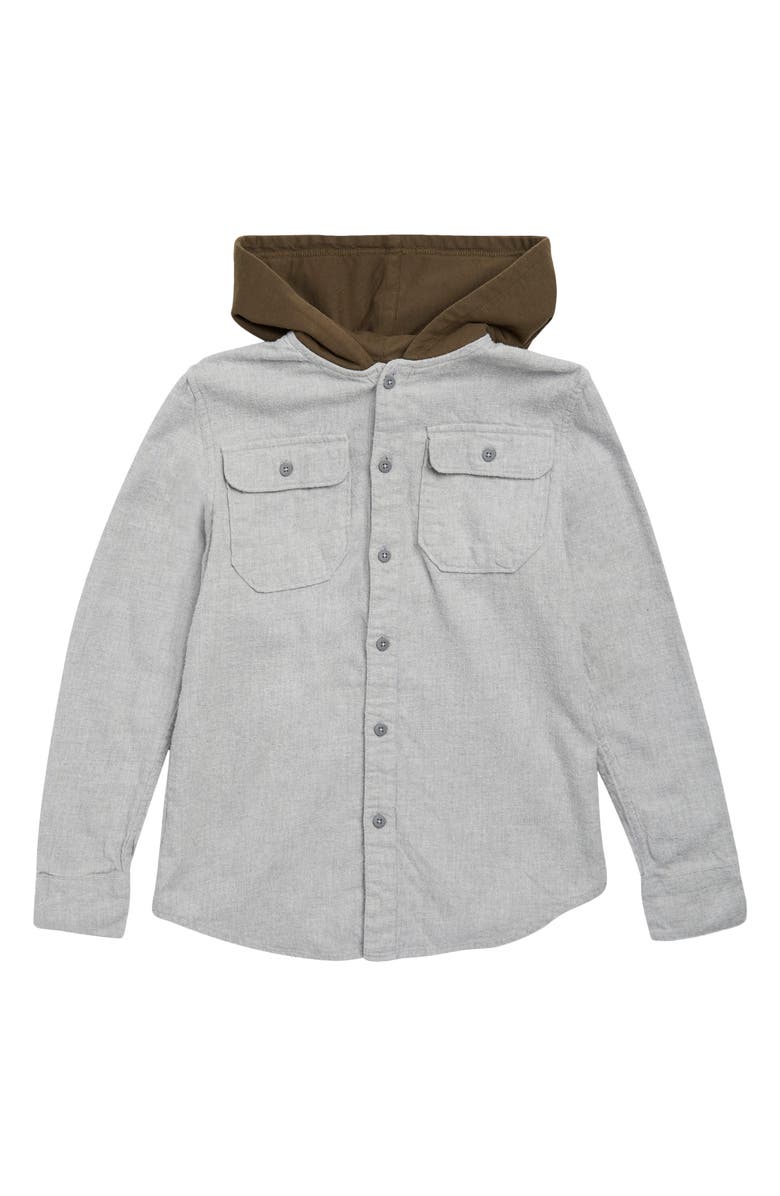 Treasure & Bond Kids' Hooded Flannel Shirt, Main, color,
