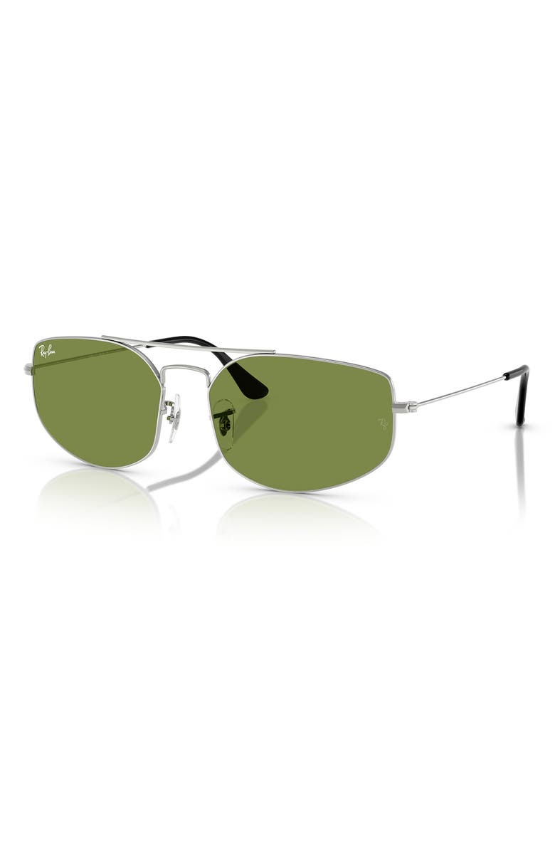 Ray-Ban 60mm Irregular Sunglasses, Alternate, color, Silver