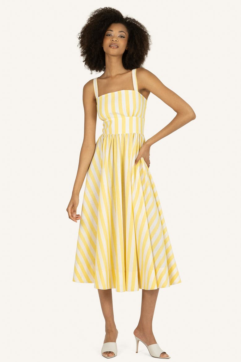 Daisey Dress, Main, color, Buttercup and White Stripe