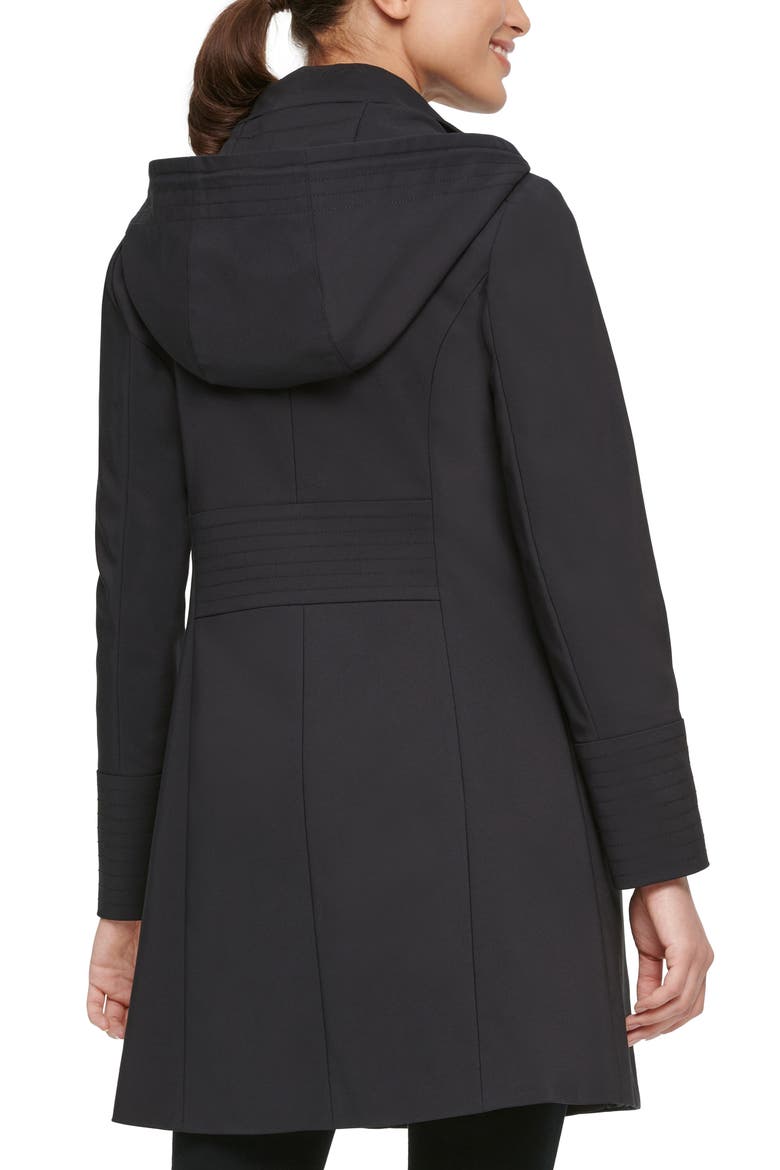Hooded Officer Coat, Alternate, color, BLACK