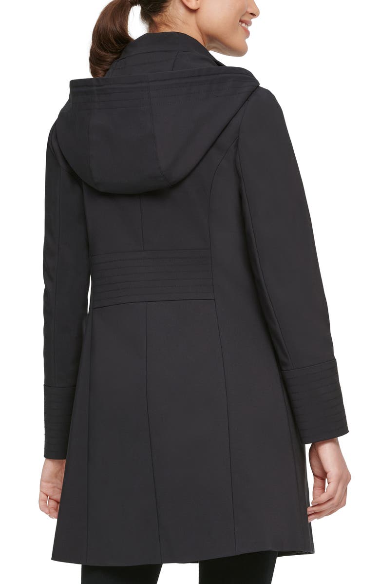 KARL LAGERFELD PARIS Hooded Officer Coat, Alternate, color, 