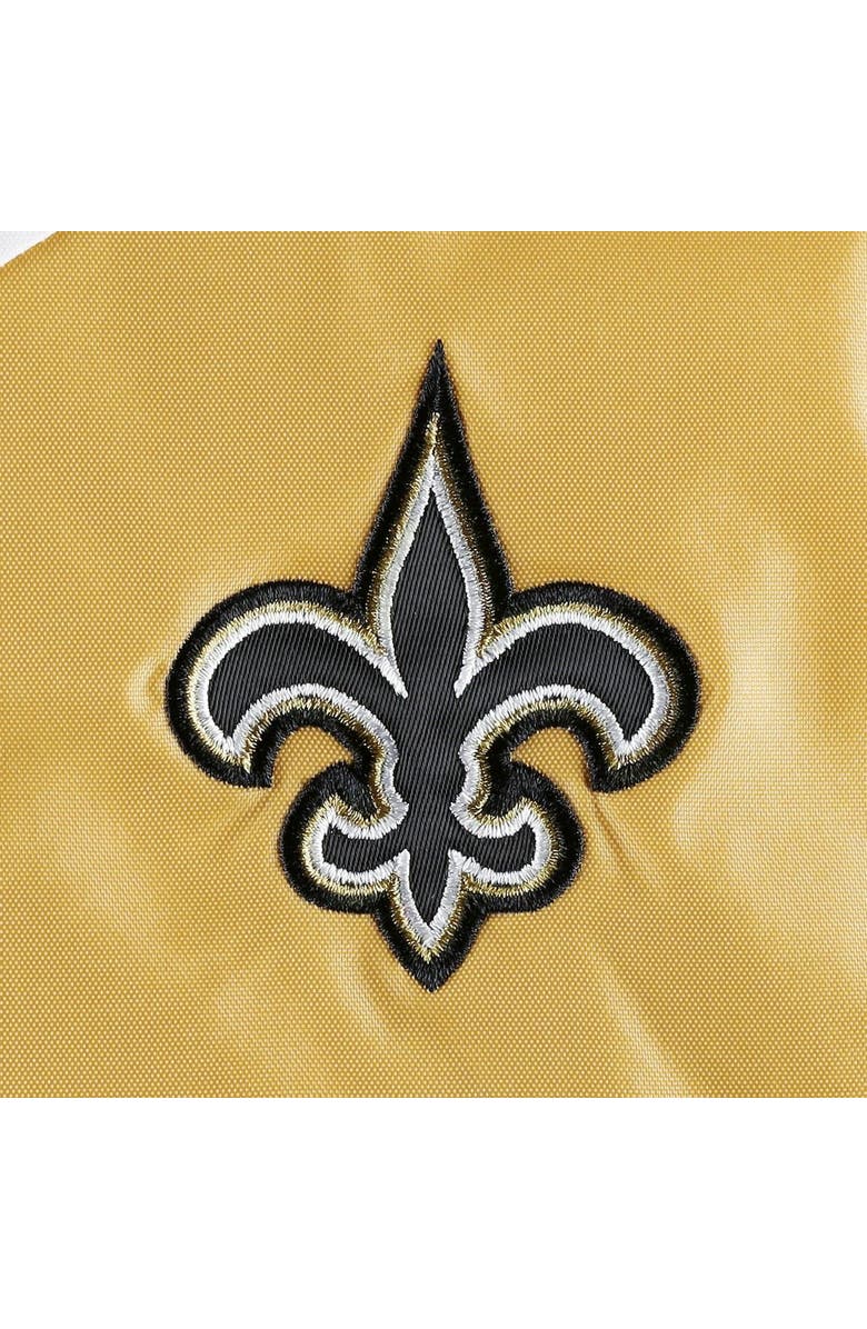 Tommy Hilfiger Women's Tommy Hilfiger White/Gold New Orleans Saints Staci Half-Zip Hoodie Windbreaker Jacket, Alternate, color, White