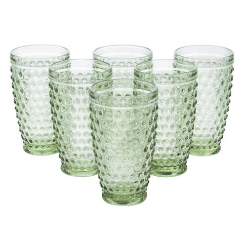 6 Piece Hobnail Handmade Glass Tumbler Set