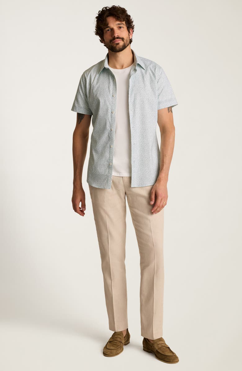 Bonobos Vine Print Tech Short Sleeve Button-Up Shirt, Alternate, color,