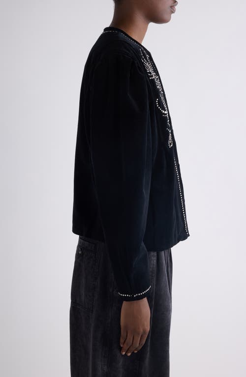 Isabel Marant Pietra Stud-embellished Velvet Jacket In Black