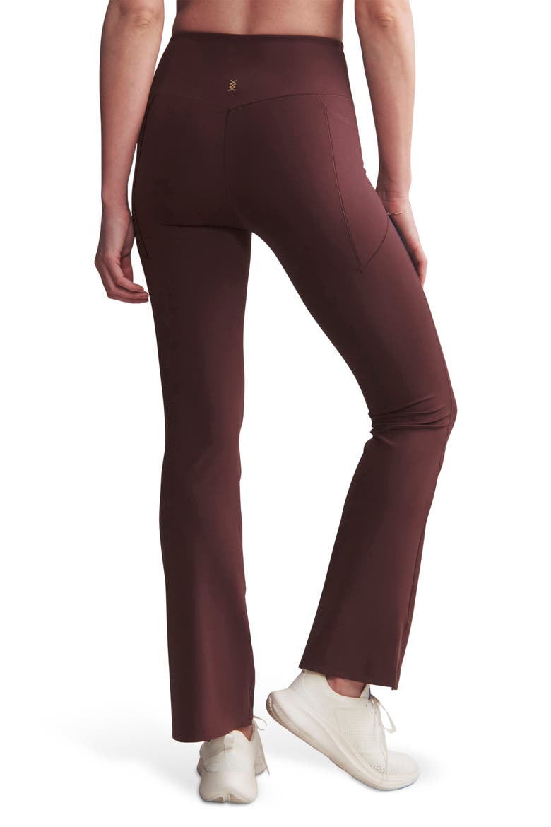 Revive Pocket Flare Leggings, Alternate, color, BROWN BERRY