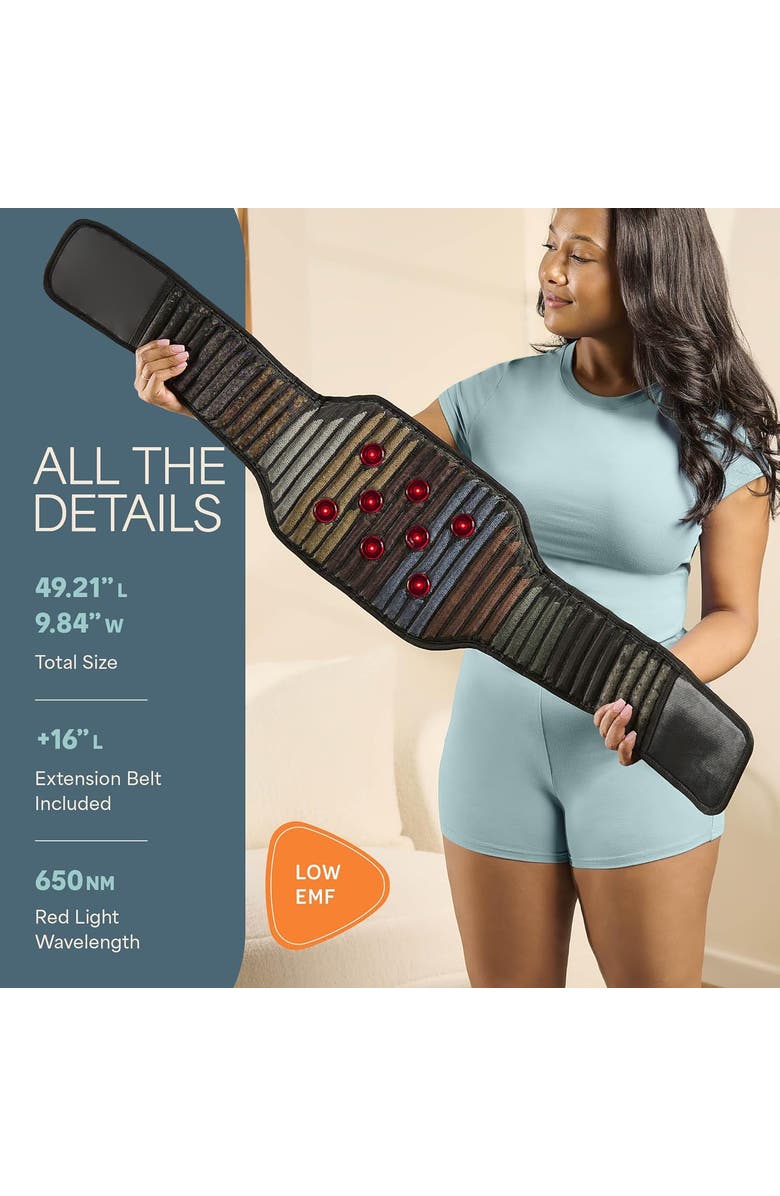 Lifepro InfraTone Red Light Therapy Belt with Healing Crystals for Pain Relief  660nm 850nm, Alternate, color, Black