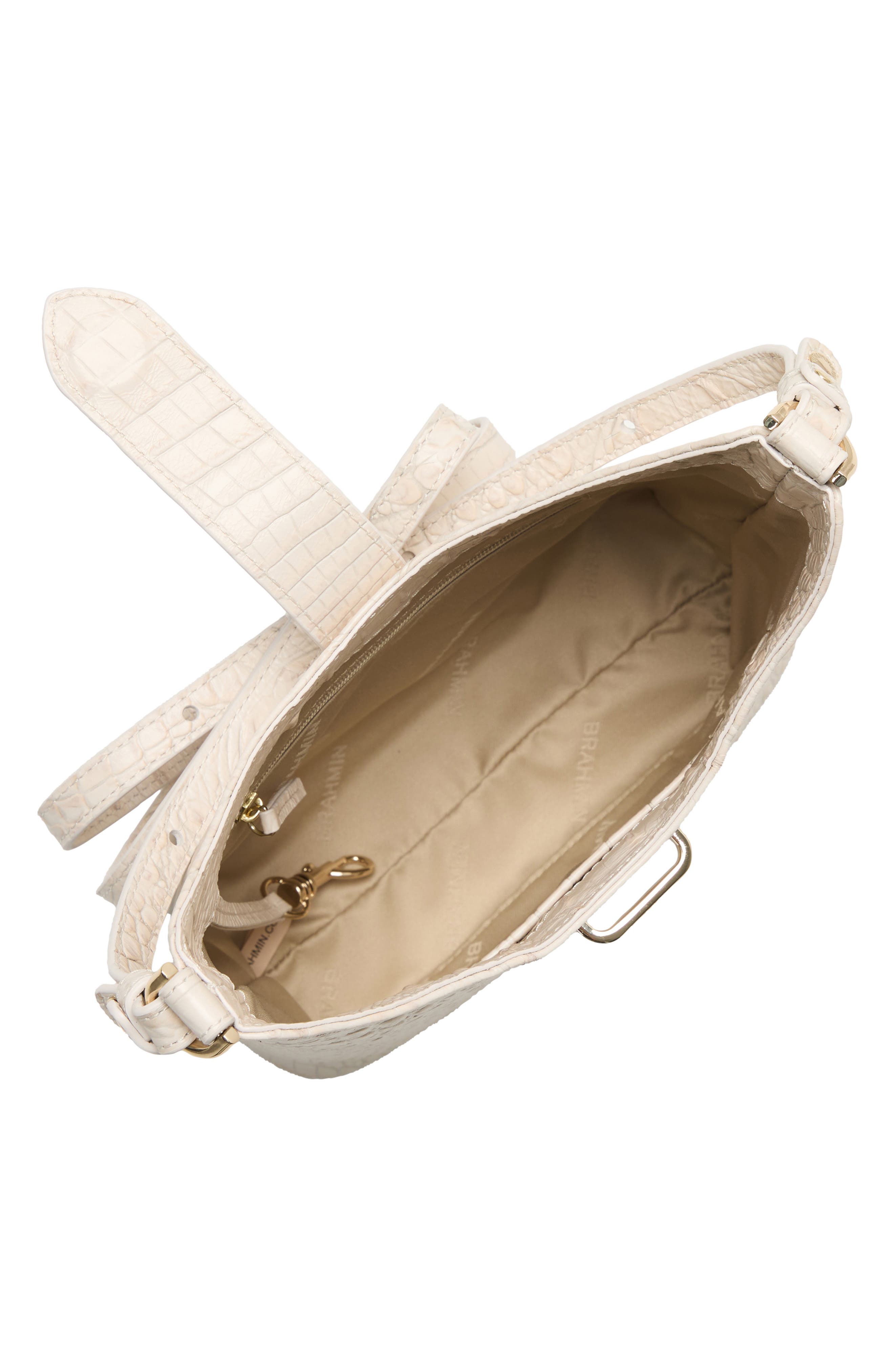 Small Gwynne Croc Embossed Leather Crossbody Bag, Alternate, color, IVORY