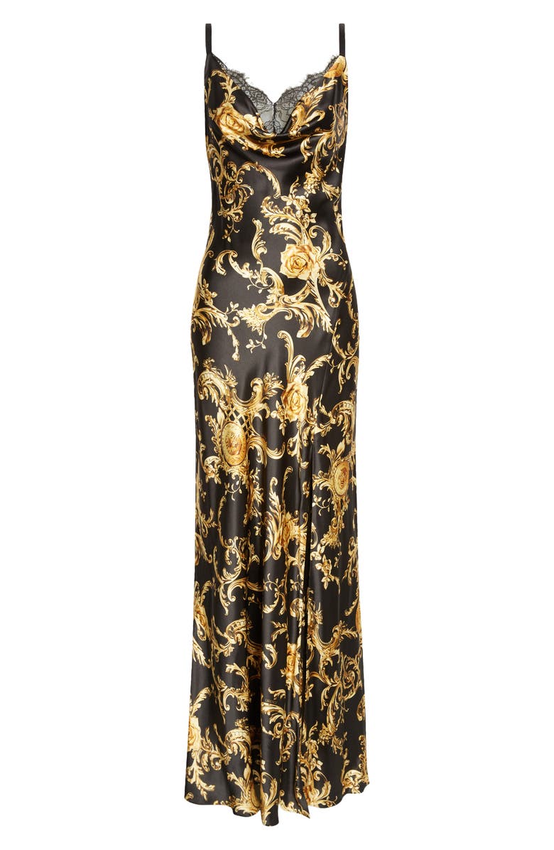 L'AGENCE Venice Cowl Neck Silk Gown, Alternate, color, 