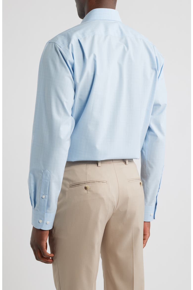 Bryston Signature Trim Fit Windowpane Check Cotton Dress Shirt, Alternate, color, BLUE BRYSTON PLAID
