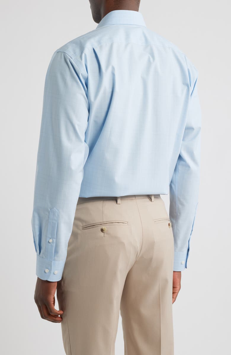 Nordstrom Bryston Signature Trim Fit Windowpane Check Dress Shirt, Alternate, color, Blue Bryston Plaid