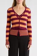 AREA STARS Striped Long Sleeve Knit Top