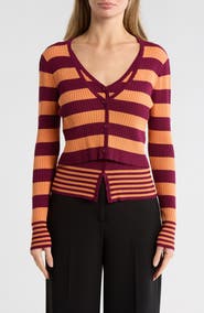 AREA STARS Striped Long Sleeve Knit Top