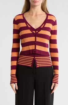 Striped Long Sleeve Knit Top