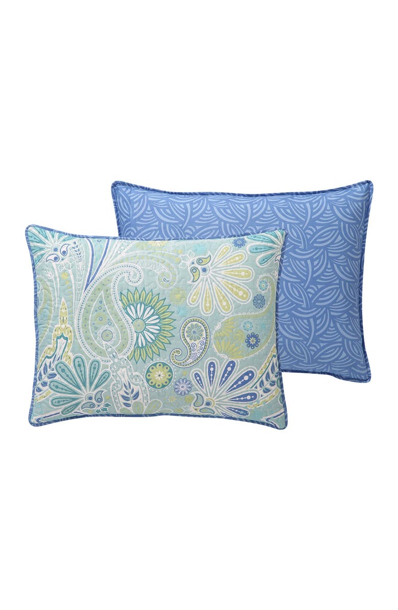 VCNY HOME Harmony Reversible Blue Paisley Quilt Set - Full/Queen, Main, color,