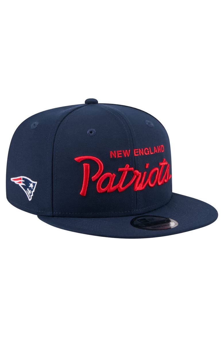 Men's New Era  Navy New England Patriots Core Team Script 9FIFTY Snapback Hat, Alternate, color, Navy