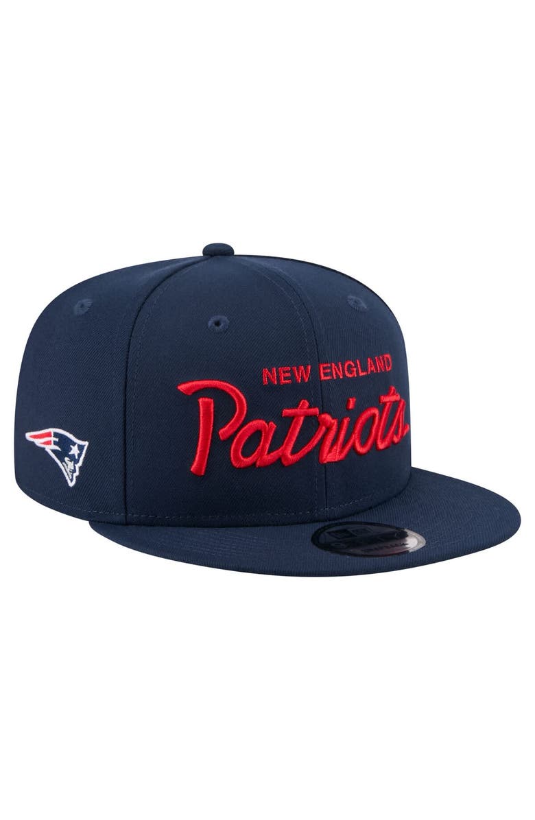 New Era Men's New Era Navy New England Patriots Core Team Script 9FIFTY Snapback Hat, Alternate, color, Navy