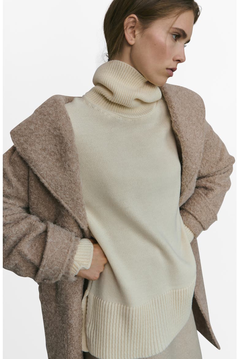 Lapels Bouclé Coat, Alternate, color, BEIGE