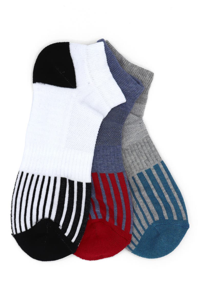 3-Pack Ankle Socks, Main, color, GREY/ BLUE/ WHITE