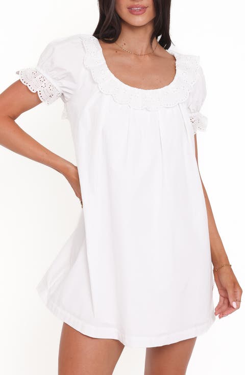 Merlyn Eyelet Ruffle Shift Dress