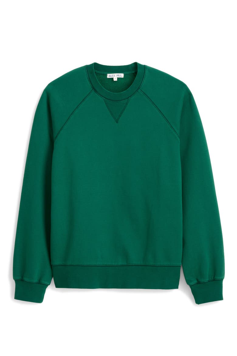 Raglan Cotton Fleece Sweatshirt, Alternate, color, BRIGHT KELLY