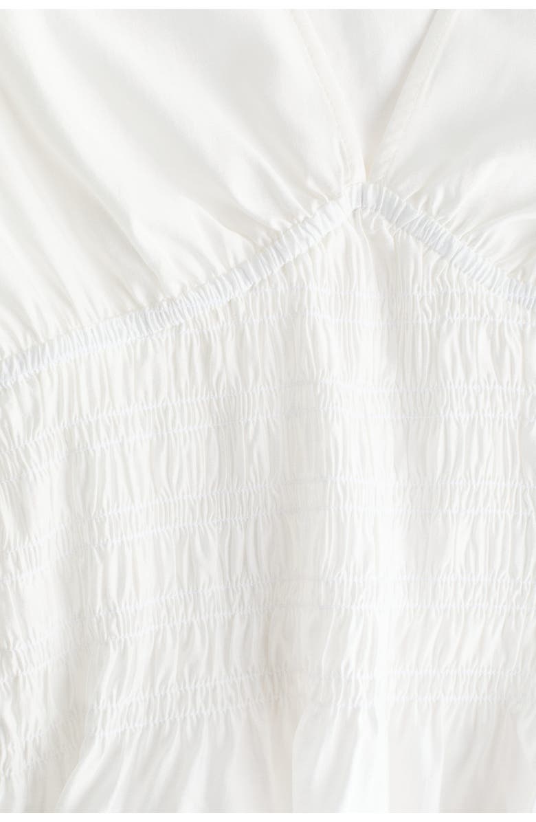 H&M Smocked-waist Blouse, Alternate, color, White