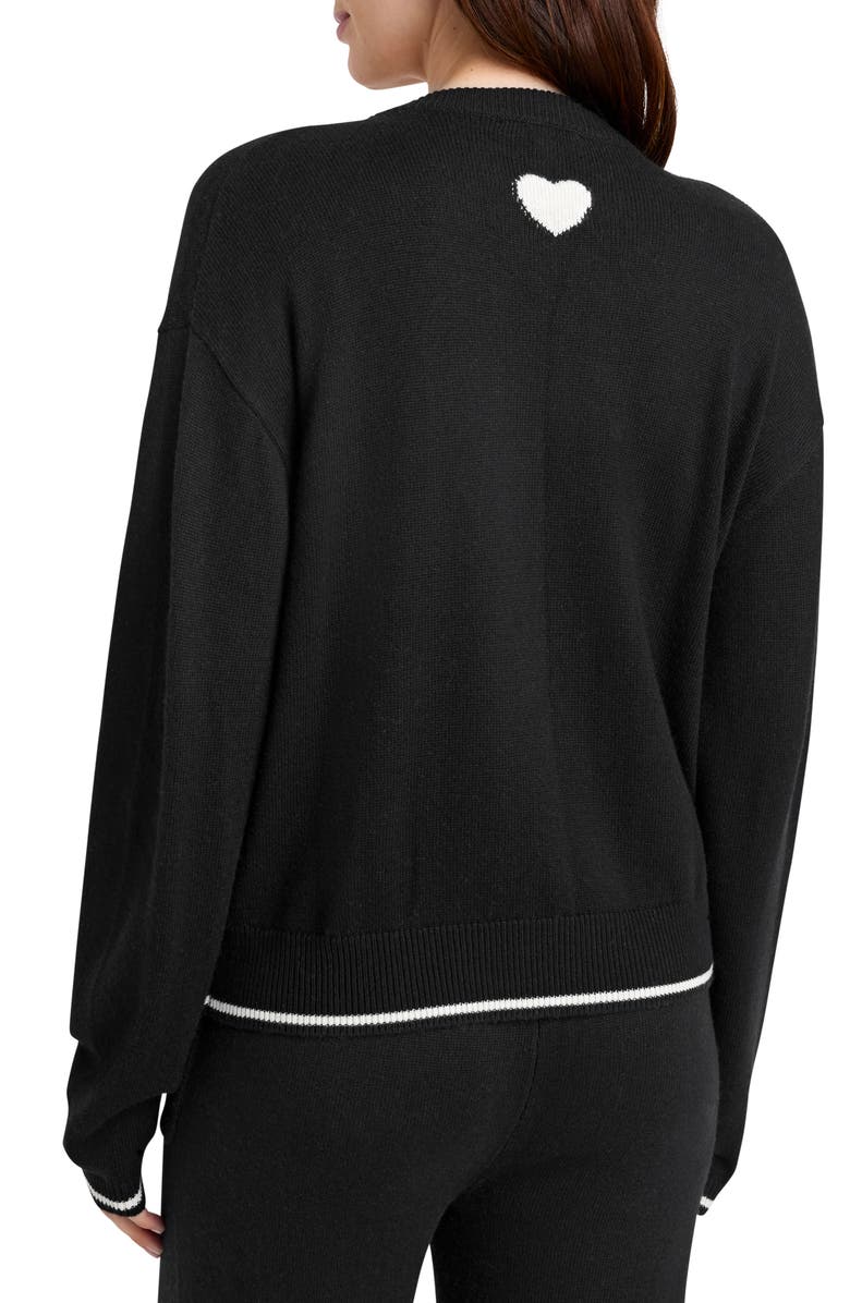 Splendid Elizabeth Heart Detail Cotton Blend Sweater, Alternate, color,