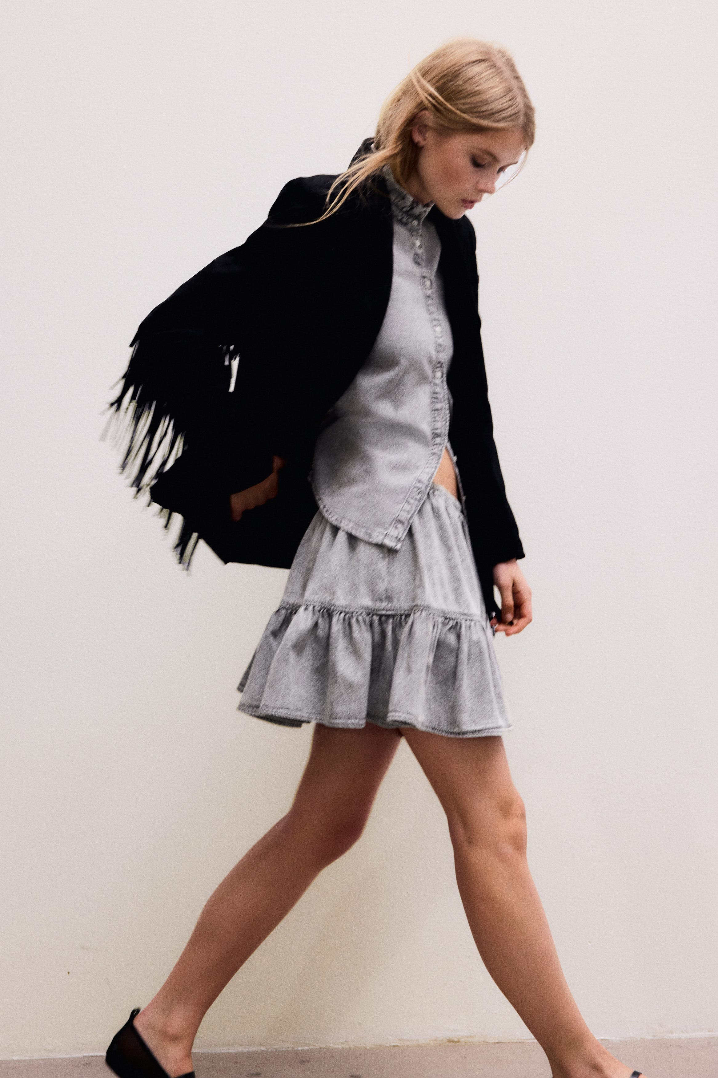 Flounced Mini Skirt - image 2