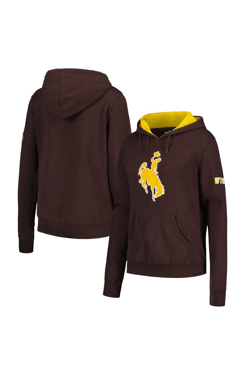 STADIUM ATHLETIC Women's Stadium Athletic Brown Wyoming Cowboys Big Logo Pullover Hoodie, Alternate, color, Brown