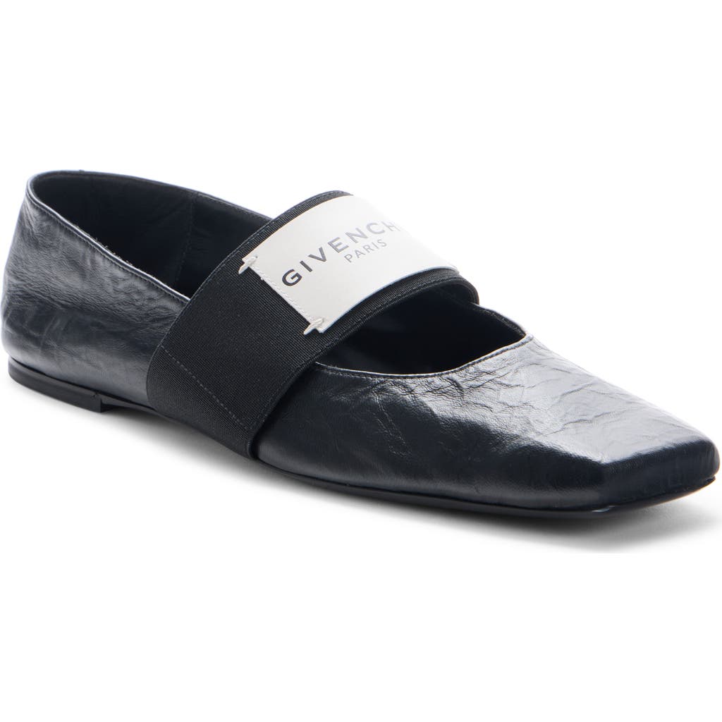 Givenchy Sliced Square Toe Mary Jane Flat In Black