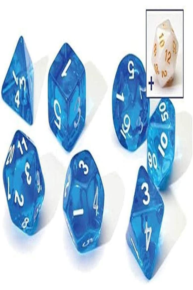 Dice MagVision Translucent Blue Resin Dice Set, Main, color, Blue