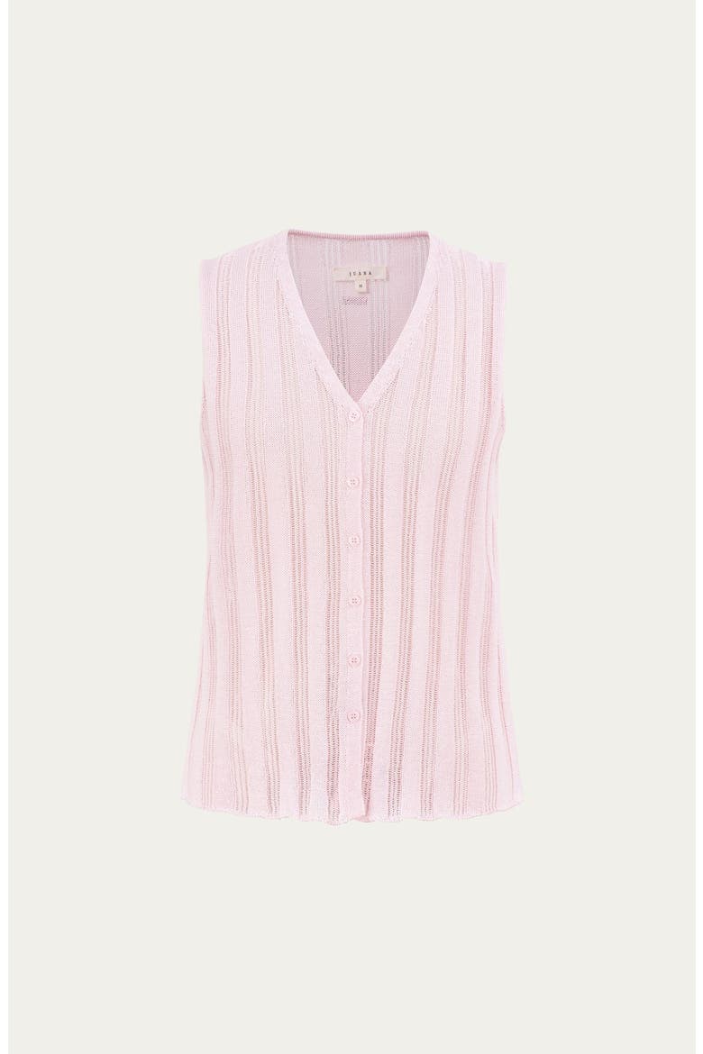 Sumire Open Knit Button Front Tank, Alternate, color, Light Pink